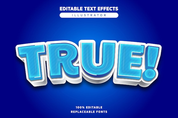 True text effect editable