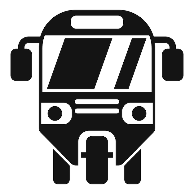 Tuk tuk front view three wheeler taxi icon asian transport symbol