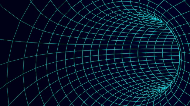 tunnel or wormhole futuristic perspective mesh background texturevector illustration
