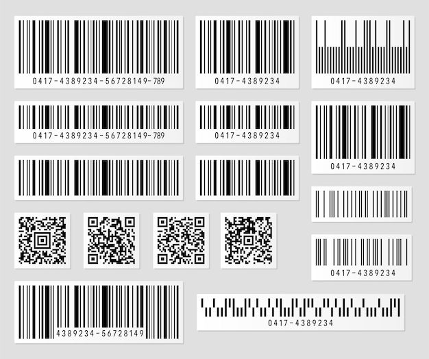 Tuotteiden viivakoodien ja QR-koodien kuvitussarja