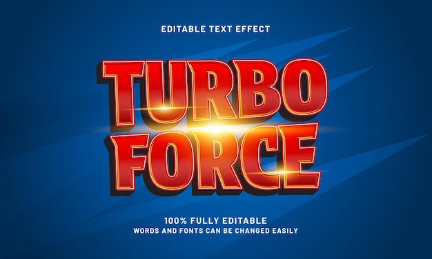 turbo force editable text effects with a sport and fast theme