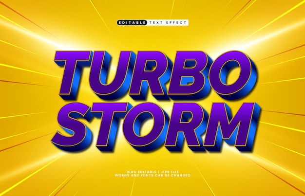 turbo storm editable text effect with a fast and speed text effect