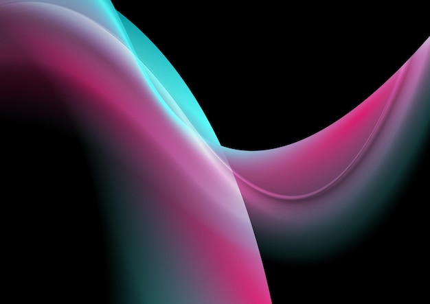 turquoise and purple flowing holographic dynamic waves abstract background vector design
