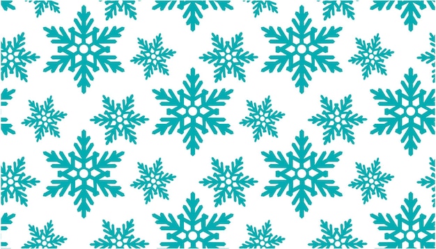 turquoise carved snowflakes vector seamless pattern