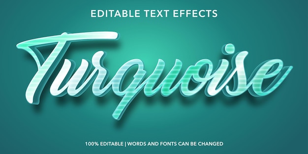 turquoise editable text effect