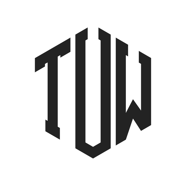 TUW Logo Design Initial Letter TUW Monogram Logo using Hexagon shape