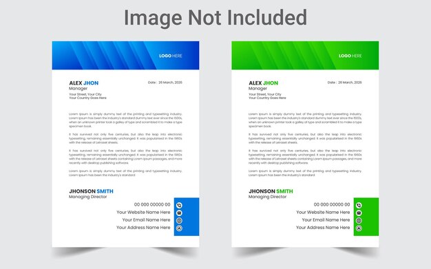 Two business cards for a company called image not included