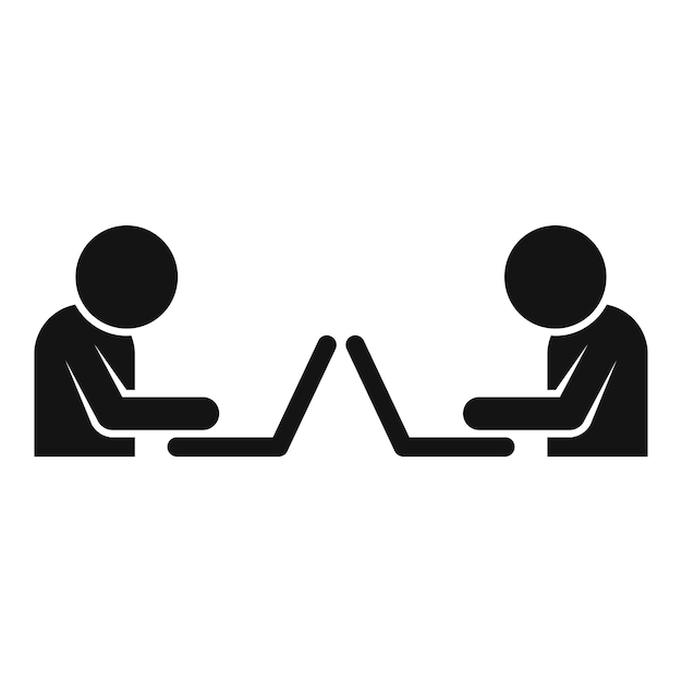 Two developers working using laptop computer programming coding icon