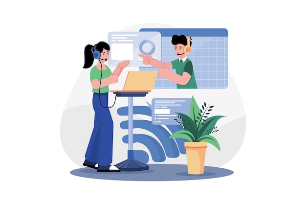 Two Guys Communicate Wirelessly