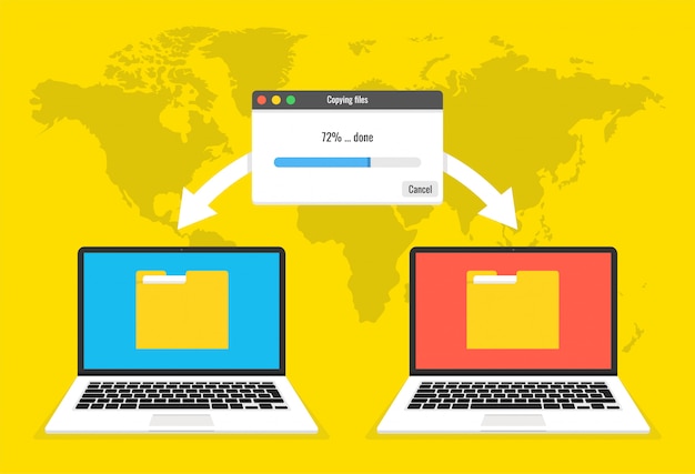 Two laptops transferred documents