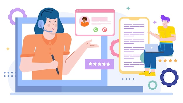two people are managing company intranet and communication platforms