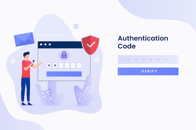 Two Steps Verification illustration flat design. Illustration