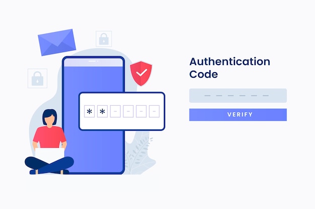 Two Steps Verification illustration flat design. Illustration