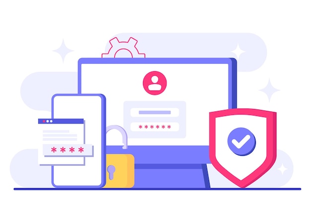 twostep verification flat illustration vector template secure login for an account or app otp