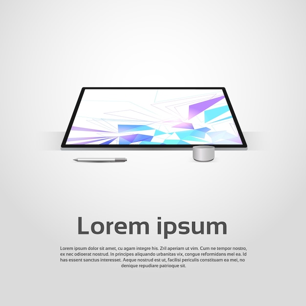 Työpöydän logo Moderni tietokonetyöaseman kuvake Vektorikuva