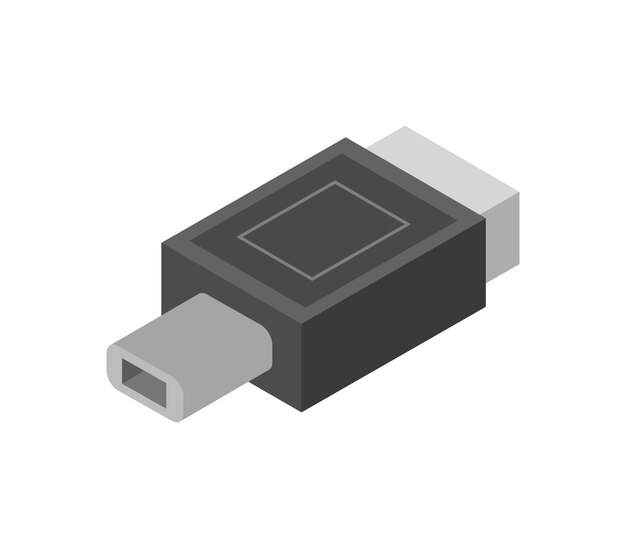 type c adapter isometric