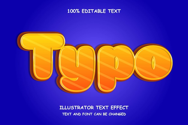 Typo, editable text effect modern emboss style