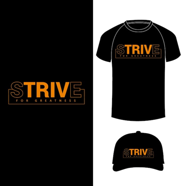 Typography abstract Tshirt design with Tshirt and cap mockup