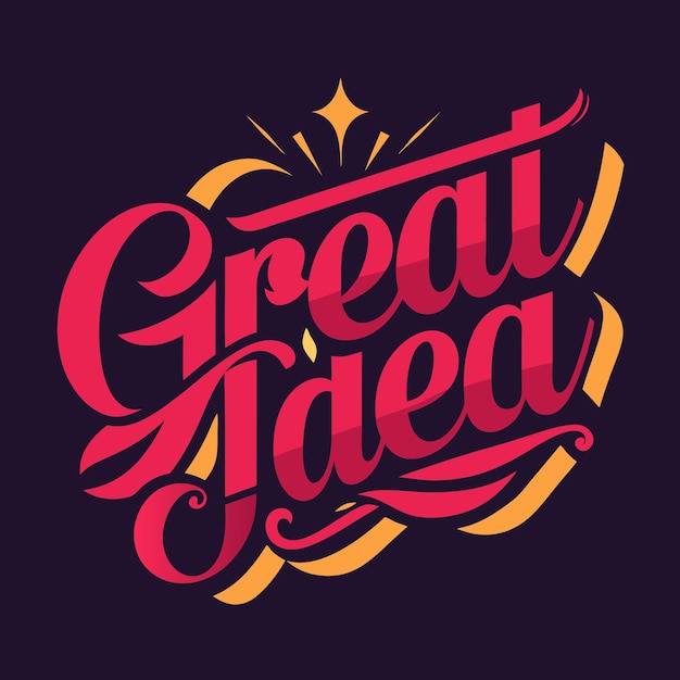typography tshirt design with text great idea vector