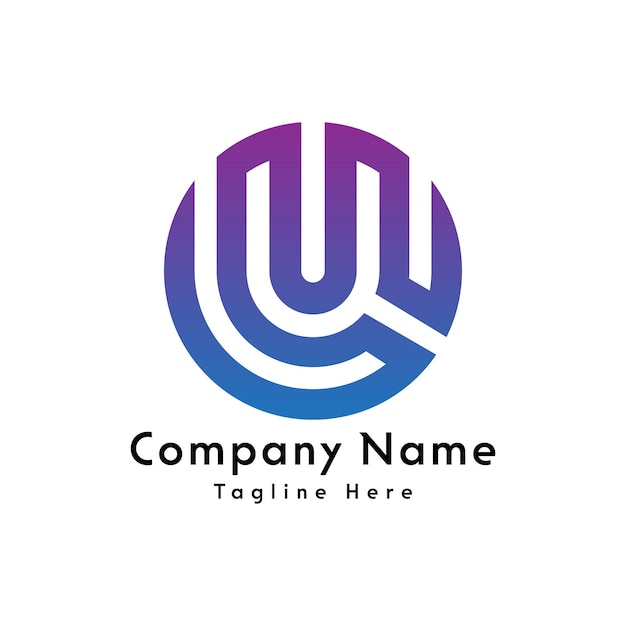 UC letter round shape creative logo design