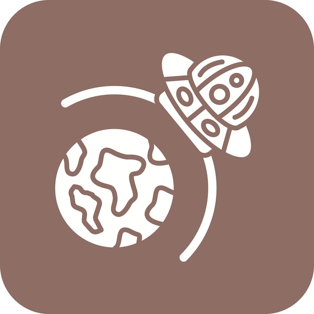 UFO Earth vector icon Can be used for Space Technology iconset