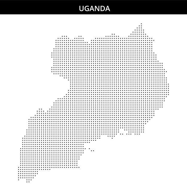 Uganda territories outline map