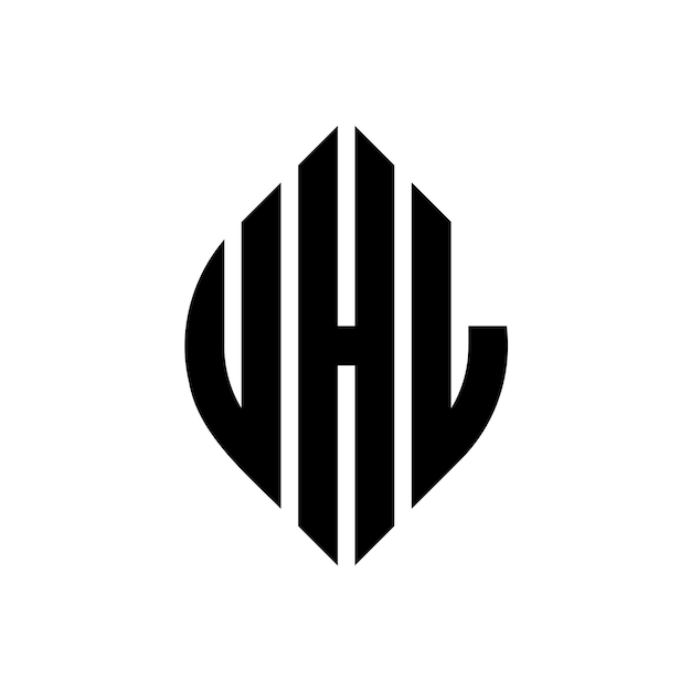 uhl circle letter logo design with circle and ellipse shape uhl ellipse letters with typographic style the three initials form a circle logo uhl circle emblem abstract monogram letter mark vector