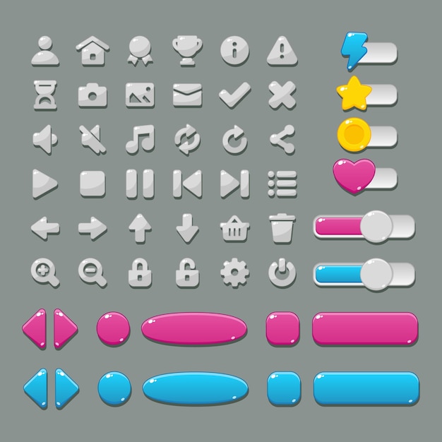UI design for games and applications Different interface elements