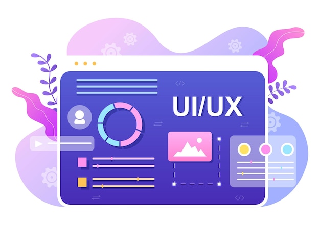 UI & UX Programmer Flat Design Vector Illustration for Business Information and Team Sharing Ideas with Designer, Coding, Interface or Software App Development