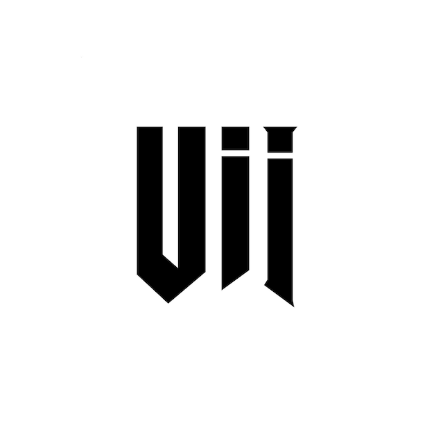 UII letter logo design for technology company UII logo design black and white color combination UII logo UII vector UII design UII icon UII alphabet UII typography logo design