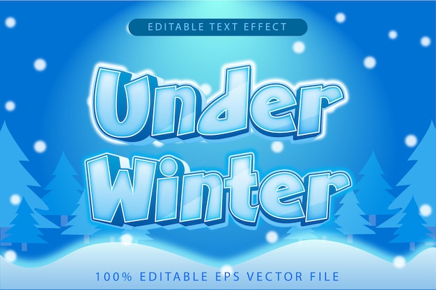 under winter editable text effect 3d gradient style