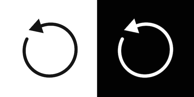 Undo icon flat line symbol set