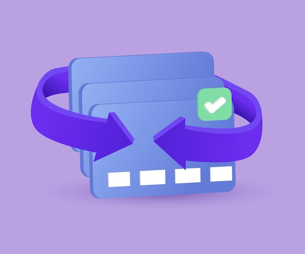 unique 3d realistic cashback credit card money financial cartoon style vector design on banckground