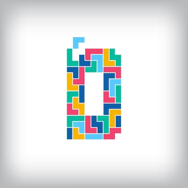 unique colorful letter d falling pixel style editable vector design alphabets are related to each
