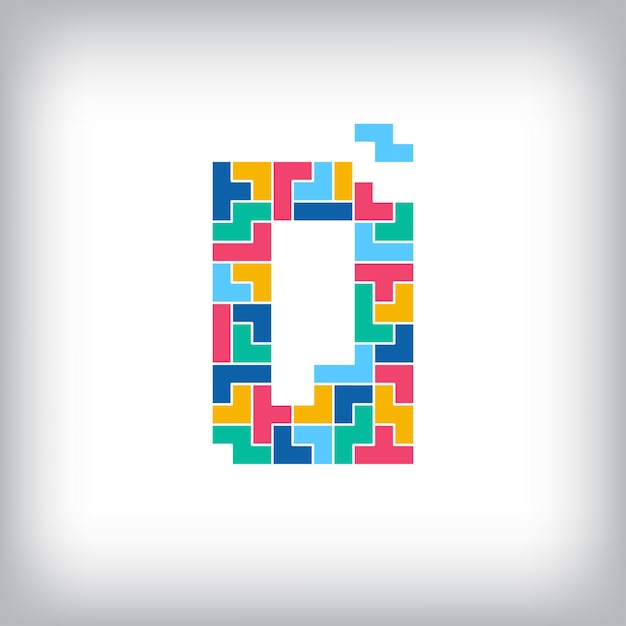 unique colorful letter q falling pixel style editable vector design alphabets are related to each
