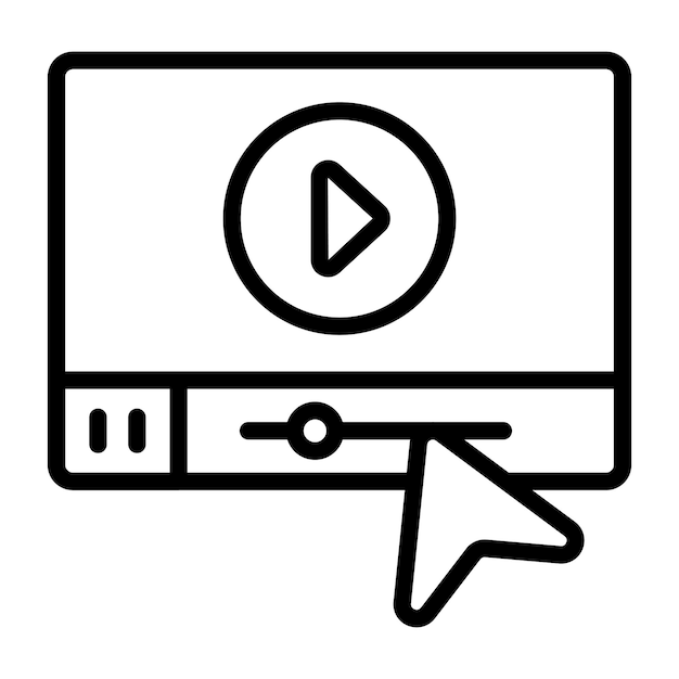 Unique design icon of play video