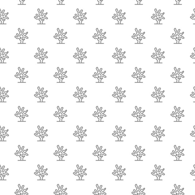 Unique digital corals seamless pattern with various icons and symbols on white background flat