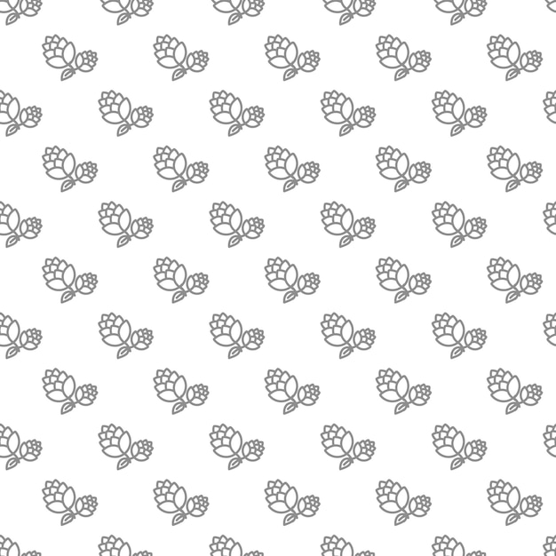 Unique digital hops seamless pattern with various icons and symbols on white background flat vector