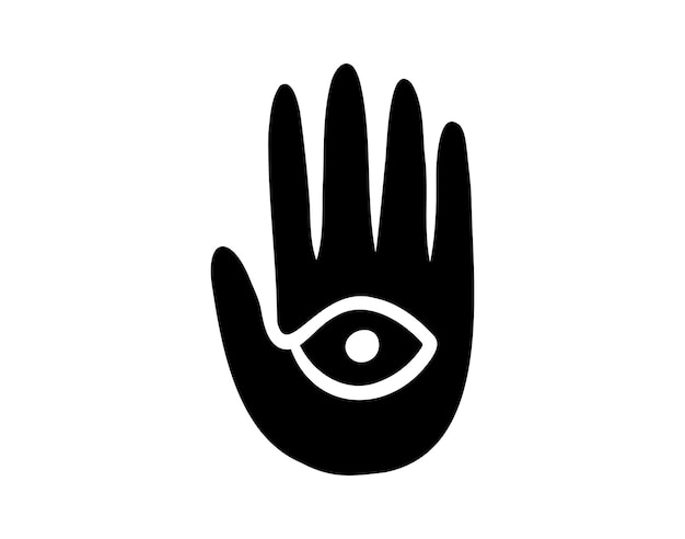 unique eye palm element symbol folklore mysticism hand vector art and motifs silhouette art poster with palm hand icon wallpaper