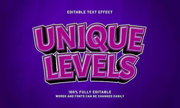 unique levels editable text effects with a kids and game theme