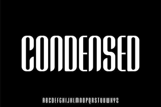 unique soft condensed alphabet display font vector creative tall decorative typography