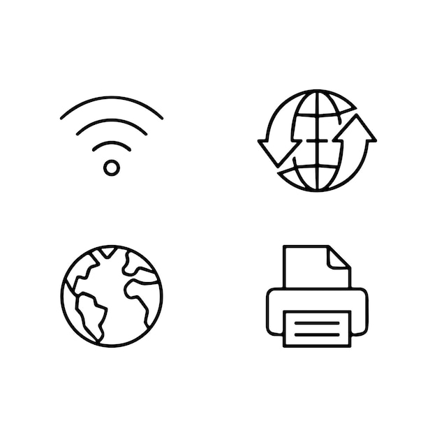 Universal contact support icons set