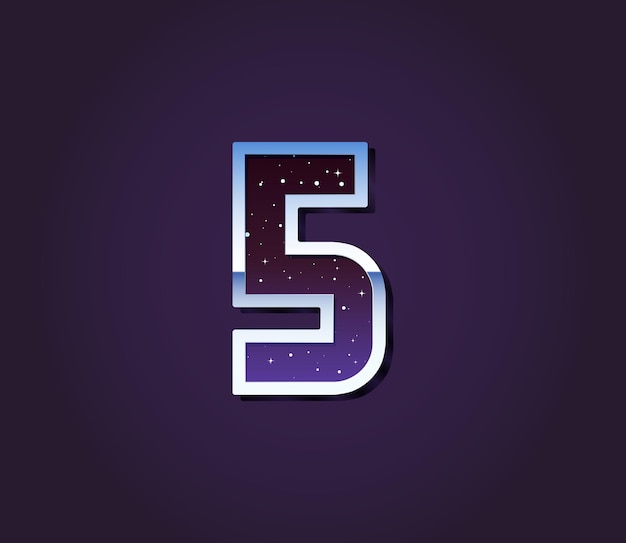 Universe 80s Retro Sci-Fi Font Digit Number Vector