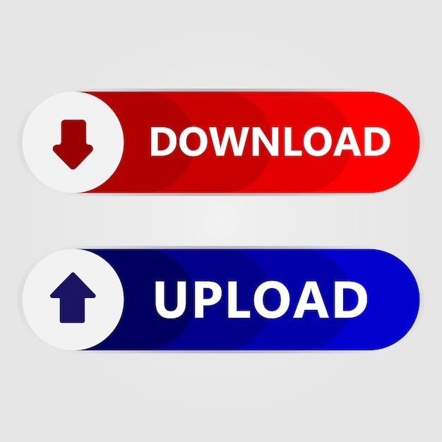 Upload and download button icon. Vector illustration.