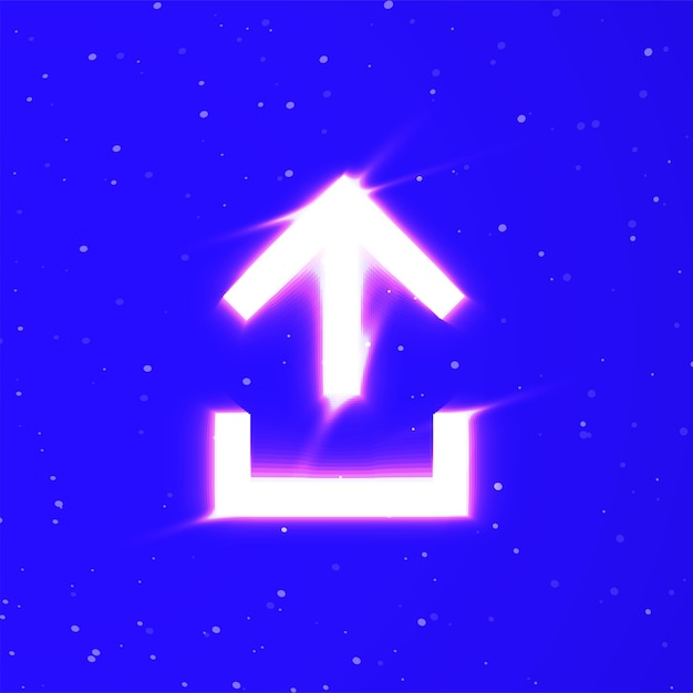 Upload arrow unique super glowing neon sign vector Light burst Design element arrow neon