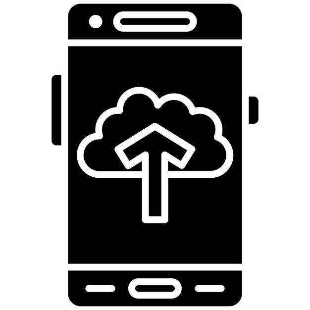 Upload Glyph Solid Black Illustration