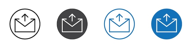 Upload mail icon Logo sign in thin line outline