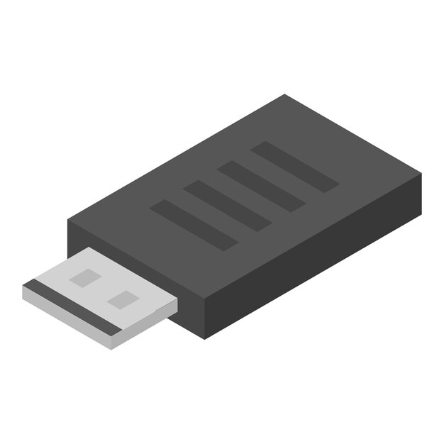 Usb adapter icon Isometric of usb adapter vector icon for web design isolated on white background