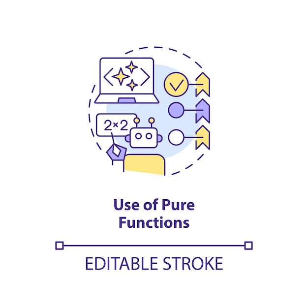 use of pure functions concept icon