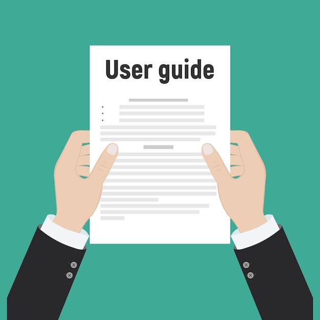 User guide document on table book manualVector illustration